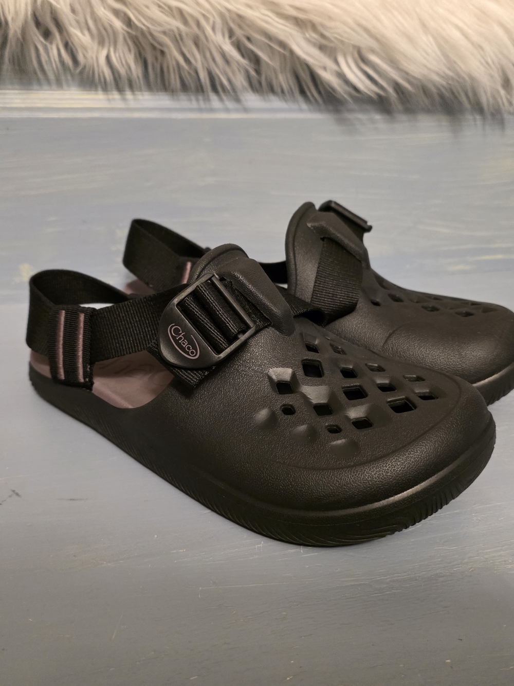 Chaco Women's Black Slip-On Clog Sandals with Adjustable Heel Strap